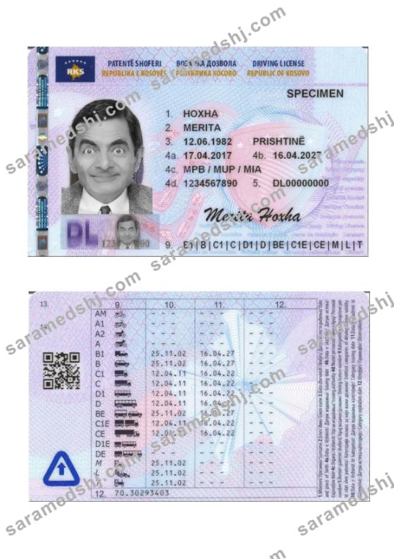 Kosovo driving license 2017-present